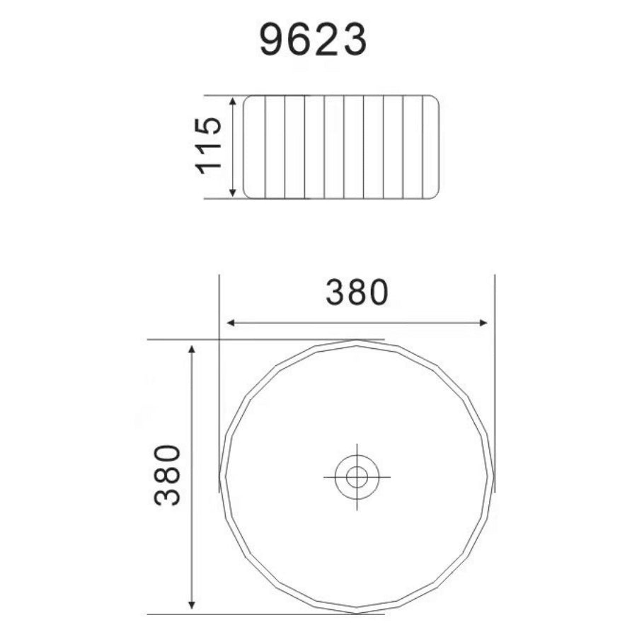 Contemporary and Stylish Ceramic Basin: Top Counter Ceramic Basin YJ9623, Size