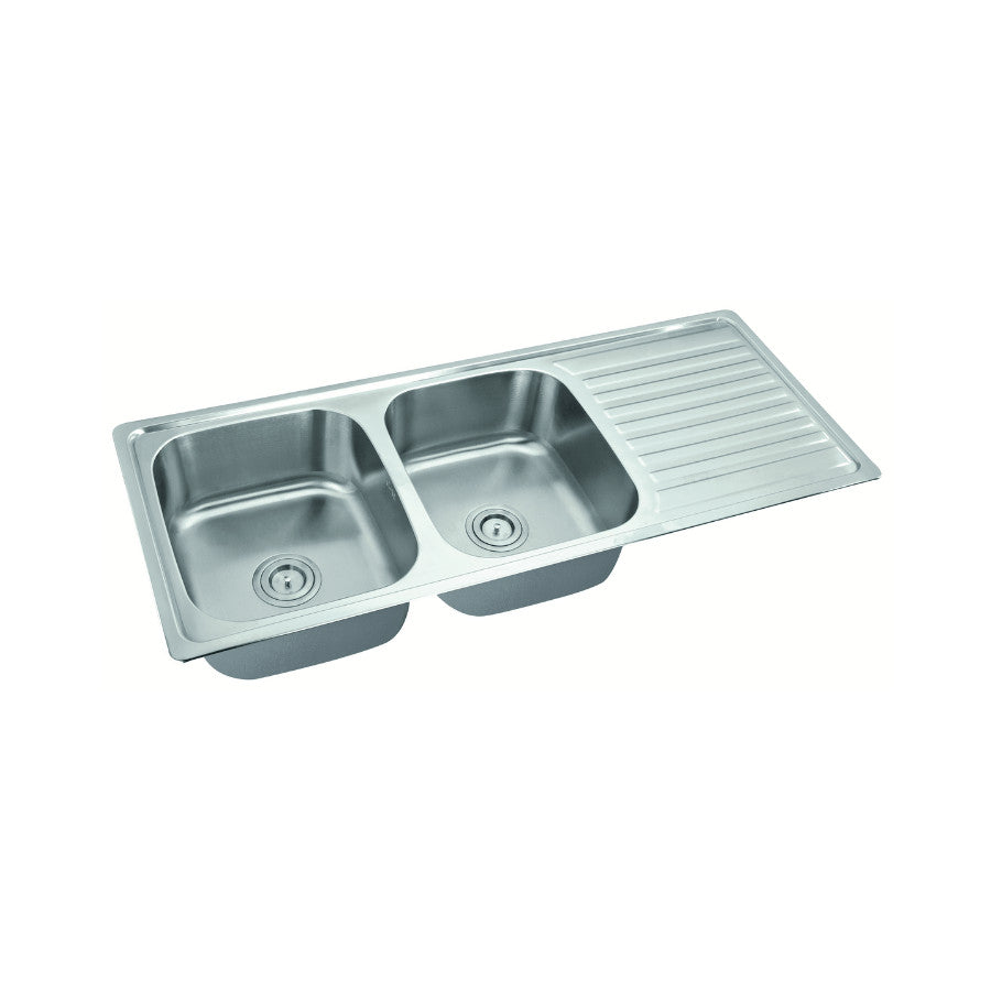Topmount Double Bowl with Drainer Board 12048 - Kitchen Sink SM-CT-12048