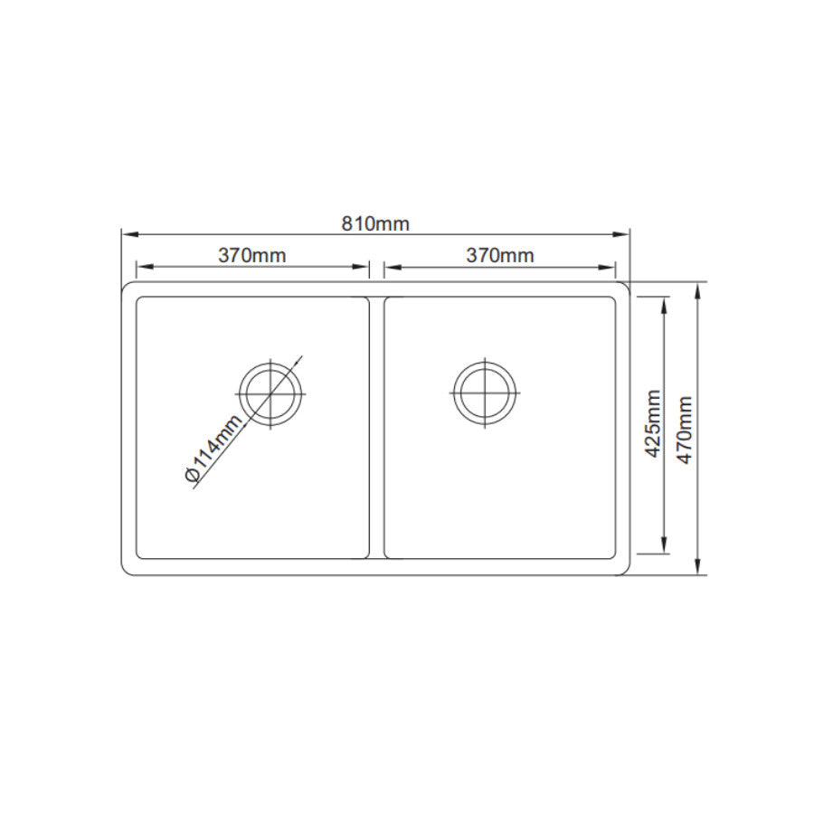 Granite Double Bowl Sink 813x470x230mm - Kitchen Fixture CT-902