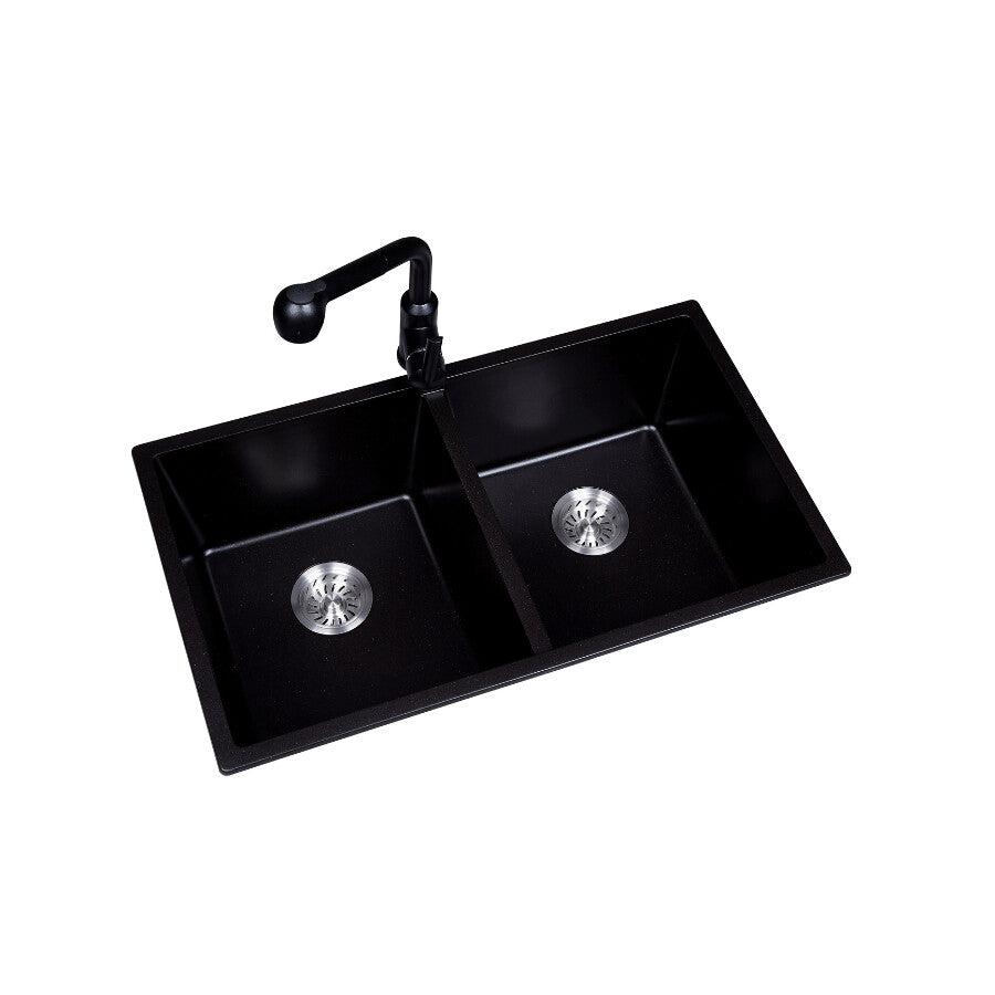 Granite Double Bowl Sink 813x470x230mm - Kitchen Fixture CT-902