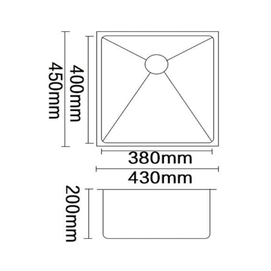 Undermount Single Bowl Sink - Sleek Kitchen Fixture CT-4345