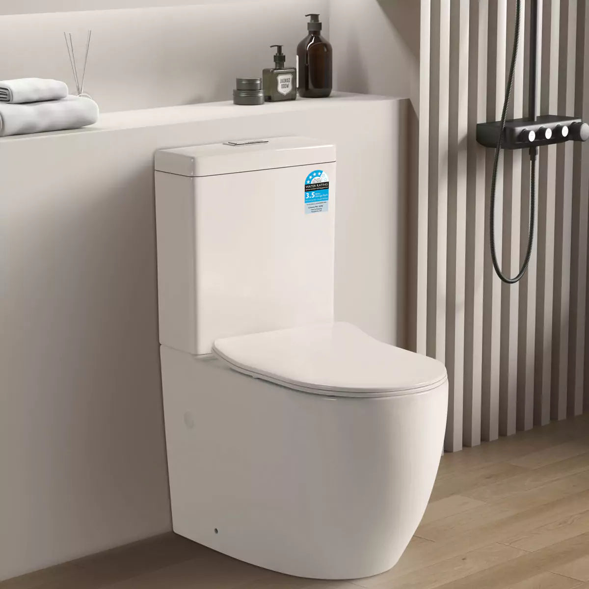 Veda Back-to-Wall Toilet Suite in Gloss White-KDK025C/KDK025P