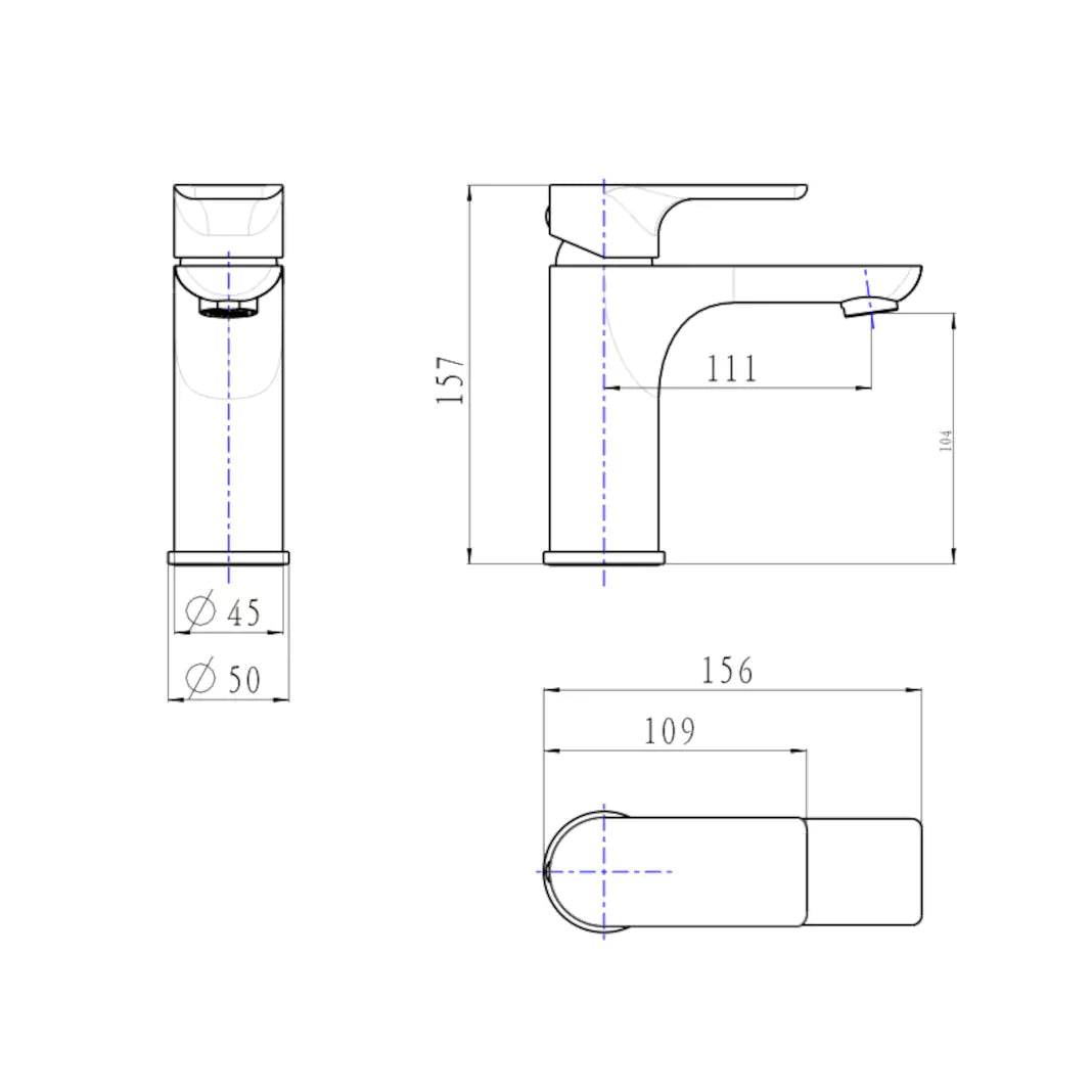Vog Series: Stylish basin mixer tap, ideal for modern bathrooms-BU0131.BM
