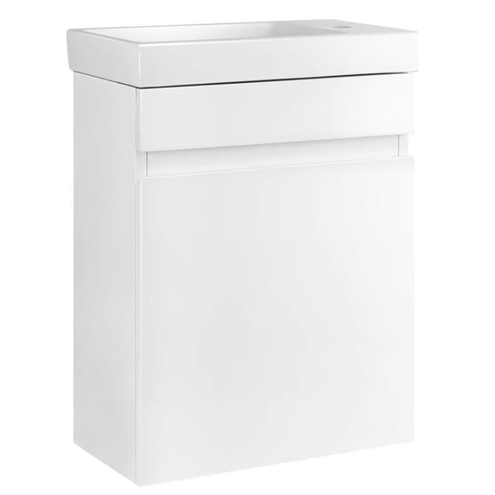 AMIRRA Slim Bathroom Vanity Cabinet with Basin Bowl (White)