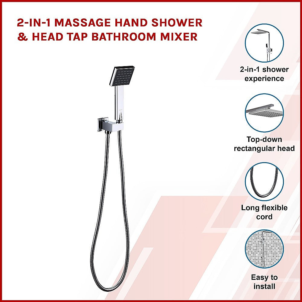 2-in-1 Massage Hand Shower & Head Tap Bathroom Mixer